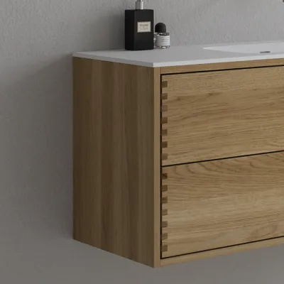 CPH Tapwork Soft 180R - Schränke aus Eiche Natur mit Fingertap-Verarbeitung, inklusive Mathvid SolidTec® Spüle