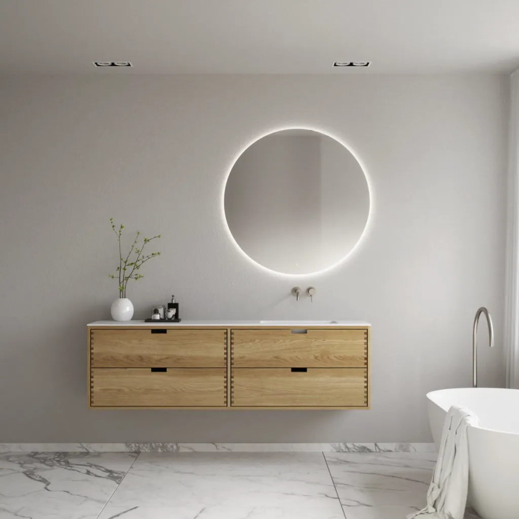 CPH Tapwork Soft 180R - Schränke aus Eiche Natur mit Fingertap-Verarbeitung, inklusive Mathvid SolidTec® Spüle