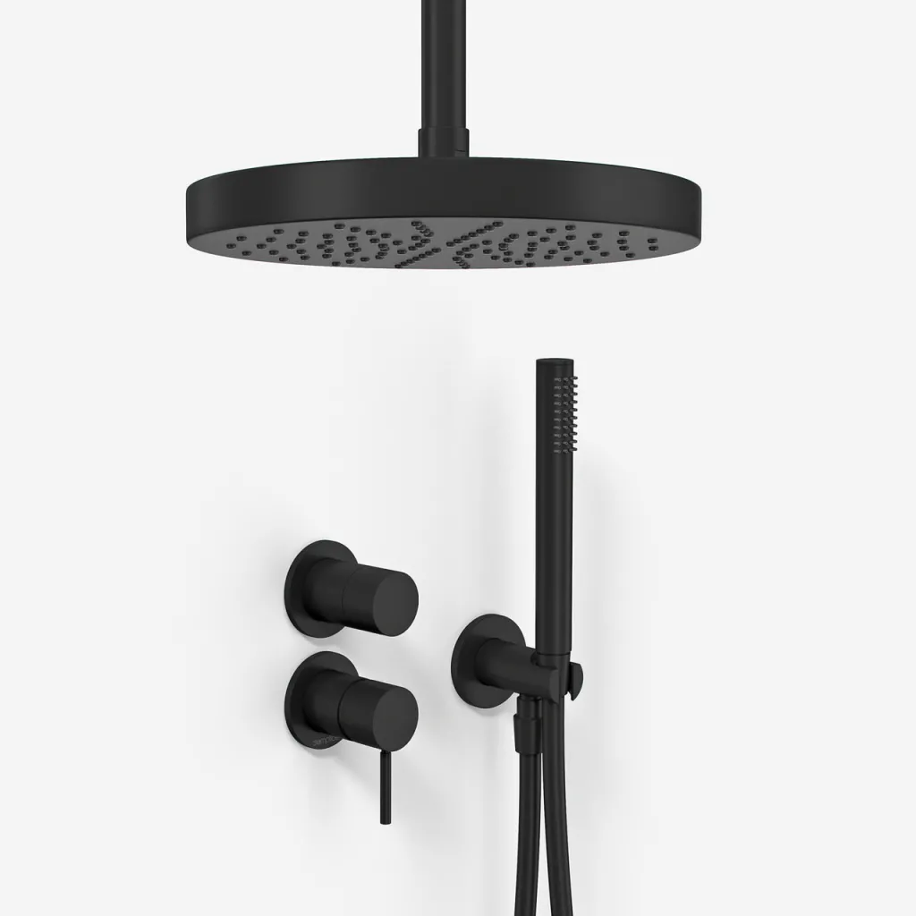 Semplice SBR901 S03 - Duschset Ø24 cm, Decke, Mattschwarz