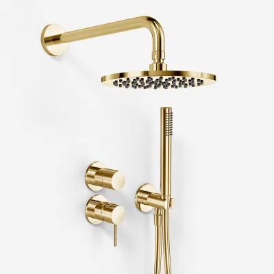 Semplice SBR901 S05 - Duscharmatur Ø20 cm, Wand, Messing poliert, Natur