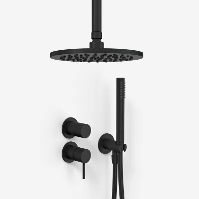Semplice SBR901 S08 - Duschset Ø20 cm, Decke, Mattschwarz