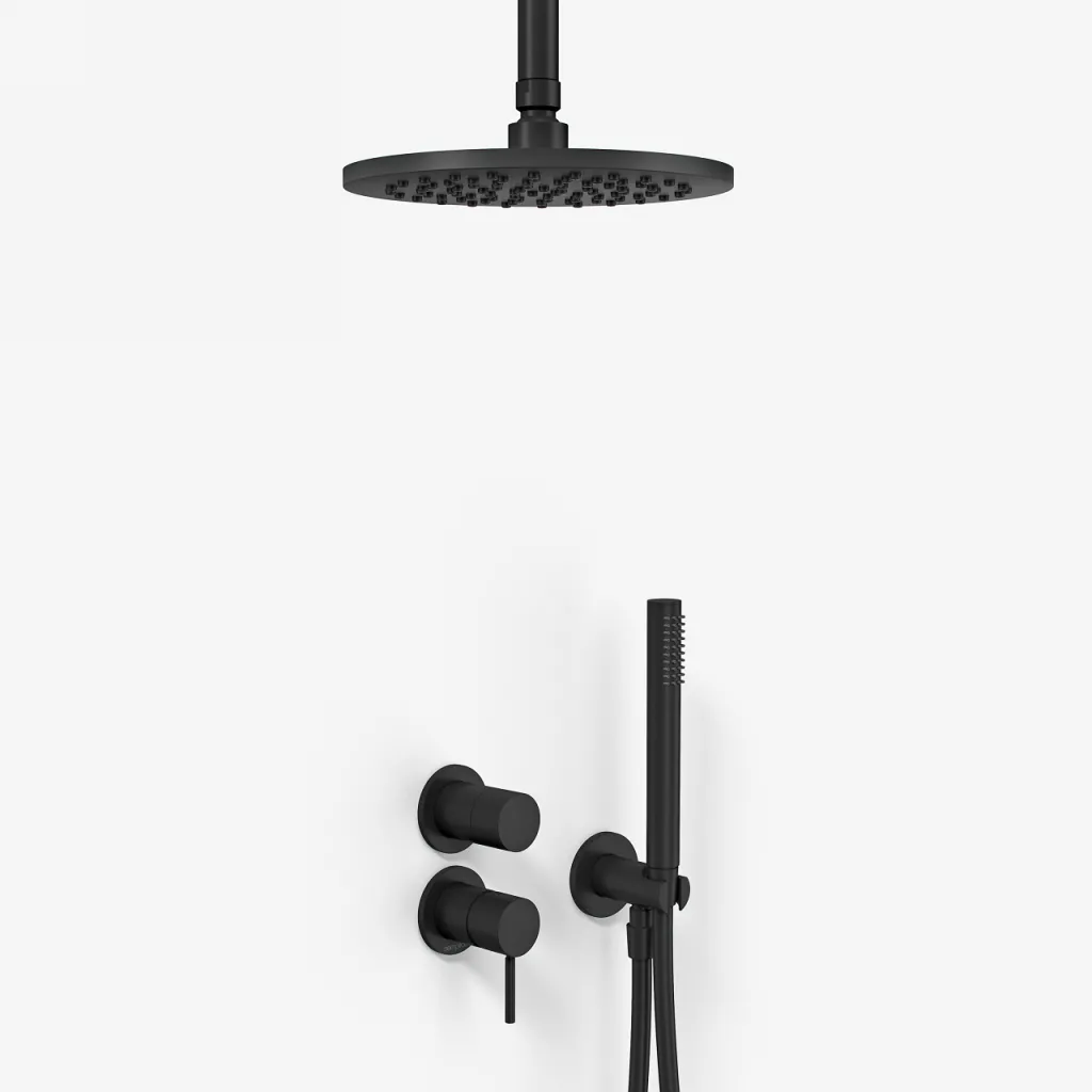 Semplice SBR901 S08 - Duschset Ø20 cm, Decke, Mattschwarz