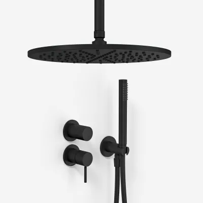 Semplice SBR901 S10 - Duschset Ø30 cm, Decke, Mattschwarz