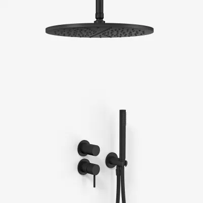 Semplice SBR901 S10 - Duschset Ø30 cm, Decke, Mattschwarz