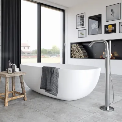 New Deep 180 - Badewanne 180x85, Massiv Mattweiß SolidTec®