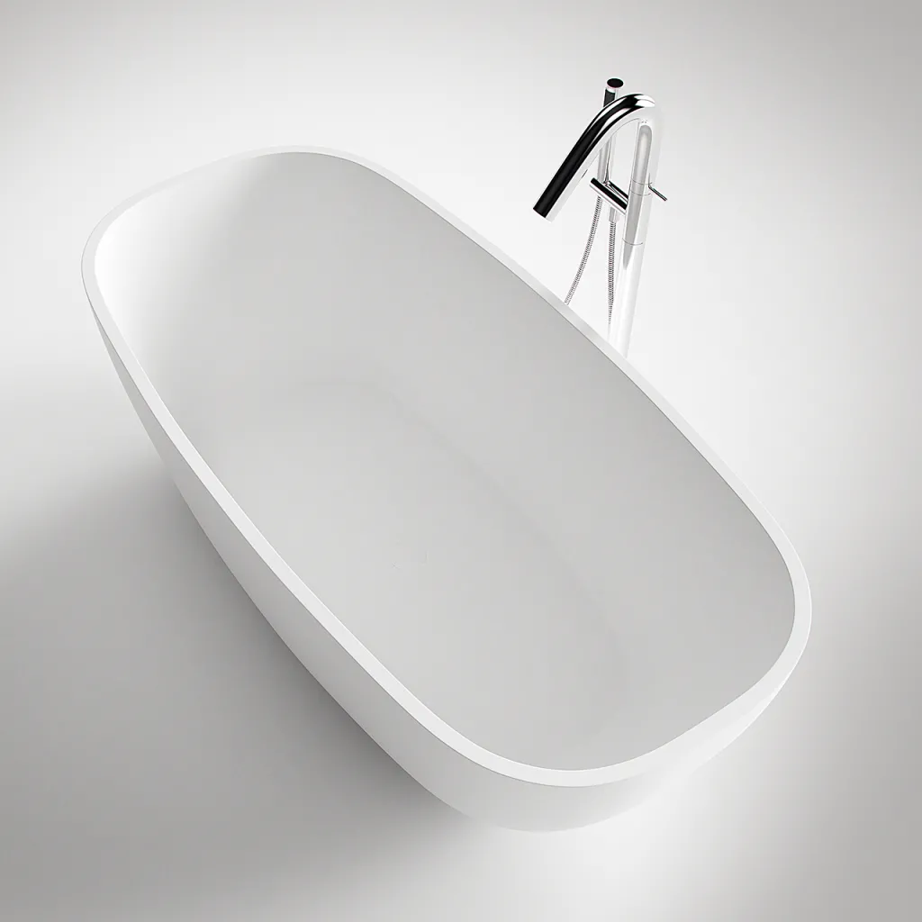New Deep 180 - Badewanne 180x85, Massiv Mattweiß SolidTec®