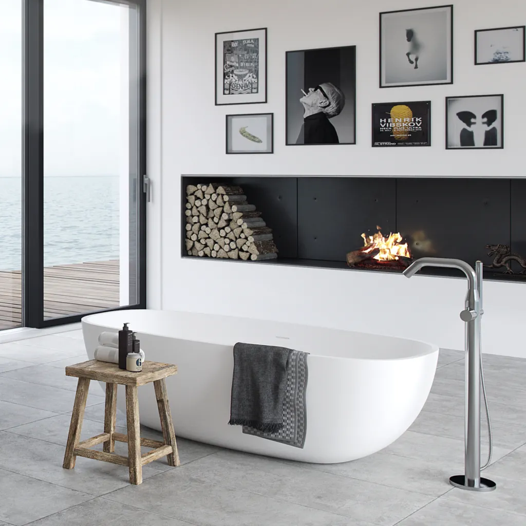 New Deep 180 - Badewanne 180x85, Massiv Mattweiß SolidTec®