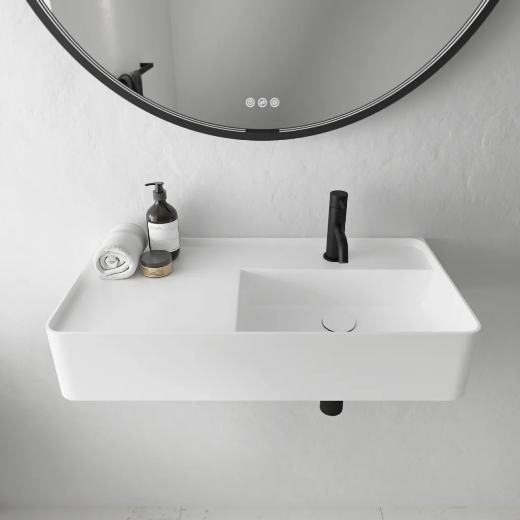 Coco 7R - 70x35 Spülbecken rechts, Mathvid SolidTec®