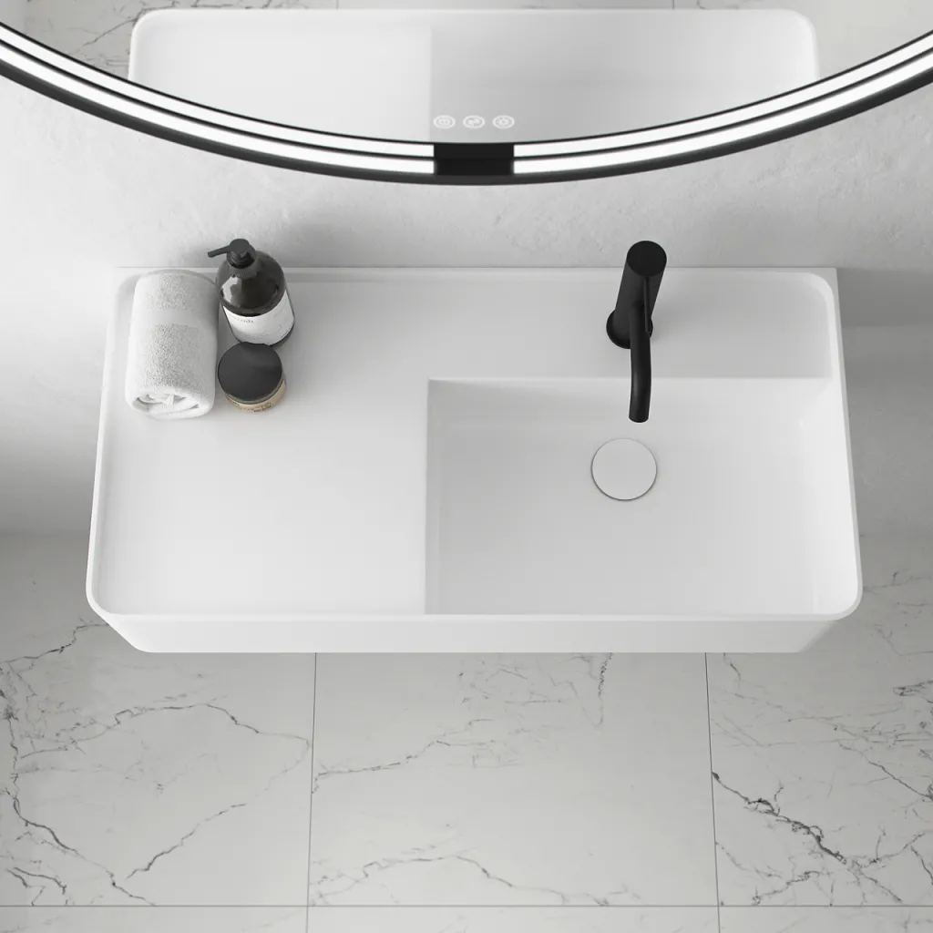 Coco 7R - 70x35 Spülbecken rechts, Mathvid SolidTec®