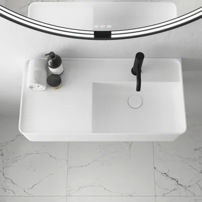 Coco 7R - 70x35 Spülbecken rechts, Mathvid SolidTec®
