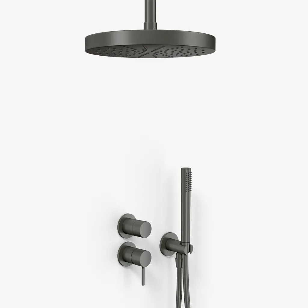 Semplice SBR901 S03 - Duschset Ø24 cm, Decke, PVD Matt Gun Metal