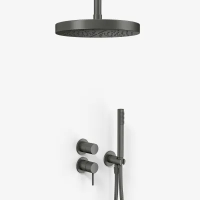 Semplice SBR901 S03 - Duschset Ø24 cm, Decke, PVD Matt Gun Metal