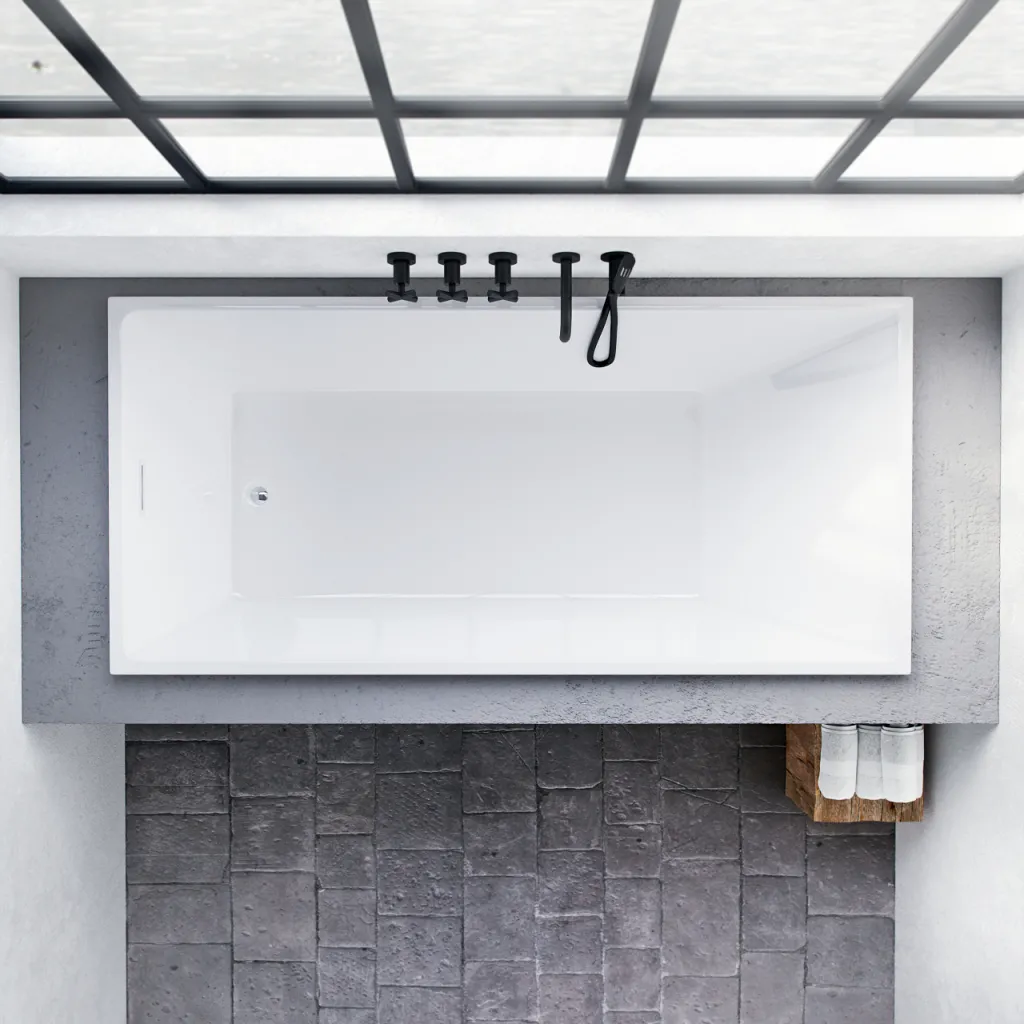 Pulcher Norma 1700 - Einbaubadewanne 170x80 cm, Weiß glänzend