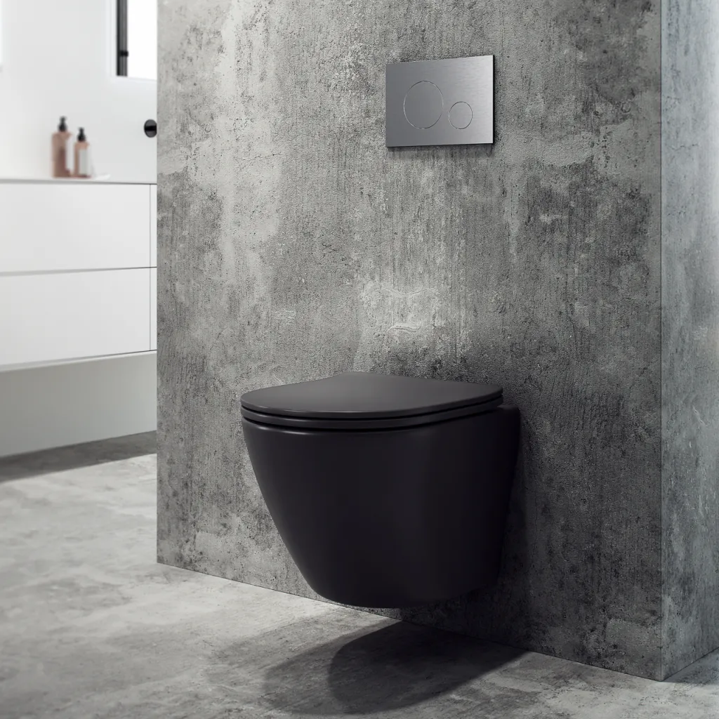 Nomi PN2-18 - WC 49 cm, Mattschwarz, Rimless + EasyClean Coat