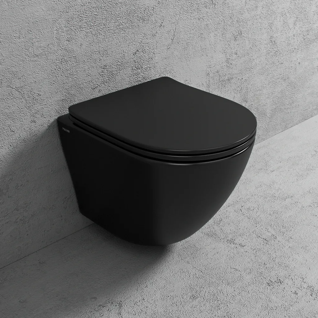 Nomi PN2-18 - WC 49 cm, Mattschwarz, Rimless + EasyClean Coat