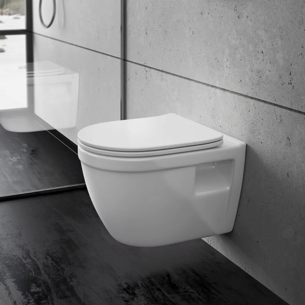 Stool AS1-18 - WC 52 cm, inkl. Soft-Close-Sitz, Weiß, spülrandlos + EasyClean-Beschichtung