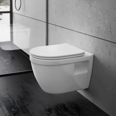Stool AS1-18 - WC 52 cm, inkl. Soft-Close-Sitz, Weiß, spülrandlos + EasyClean-Beschichtung