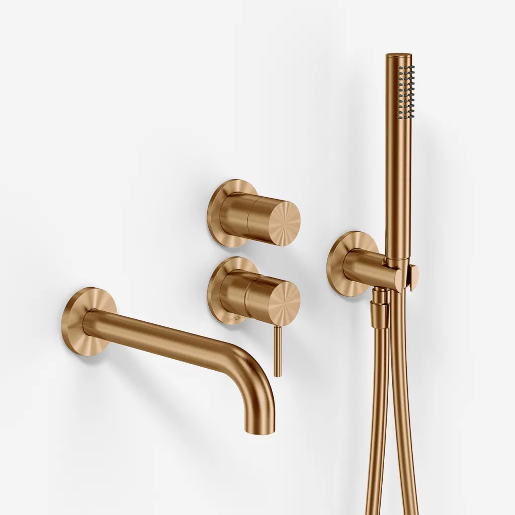 Semplice SBR901 S11 - Wannen-/Duscharmatur, PVD-gebürstetes Kupfer.