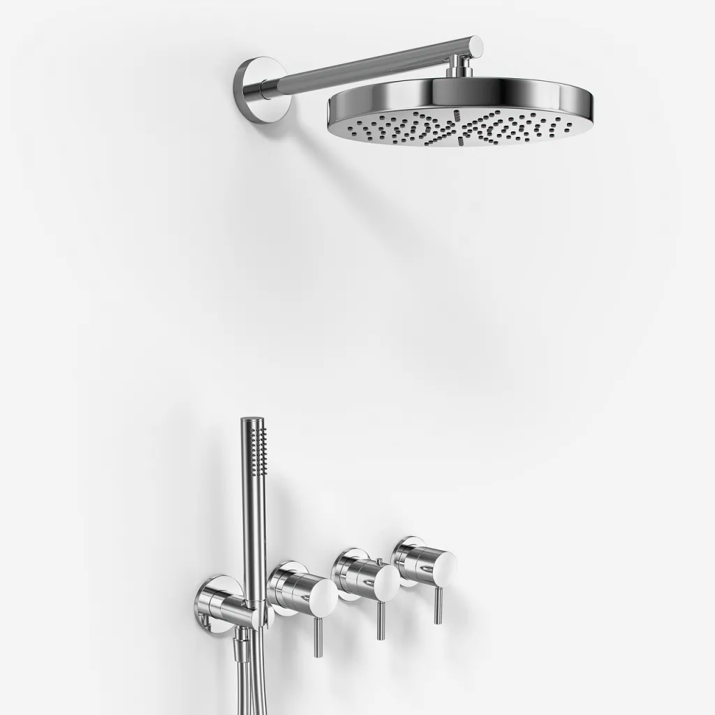 Semplice STB801 S01 - XL Rain DeLuxe SmartTerm Ø24 cm EasyClean, Wand, Chrom