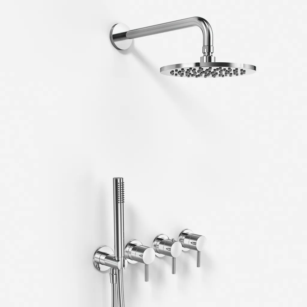 Semplice STB801 S05 - Rain DeLux SmartTerm Ø20 cm EasyClean, Wand, Chrom