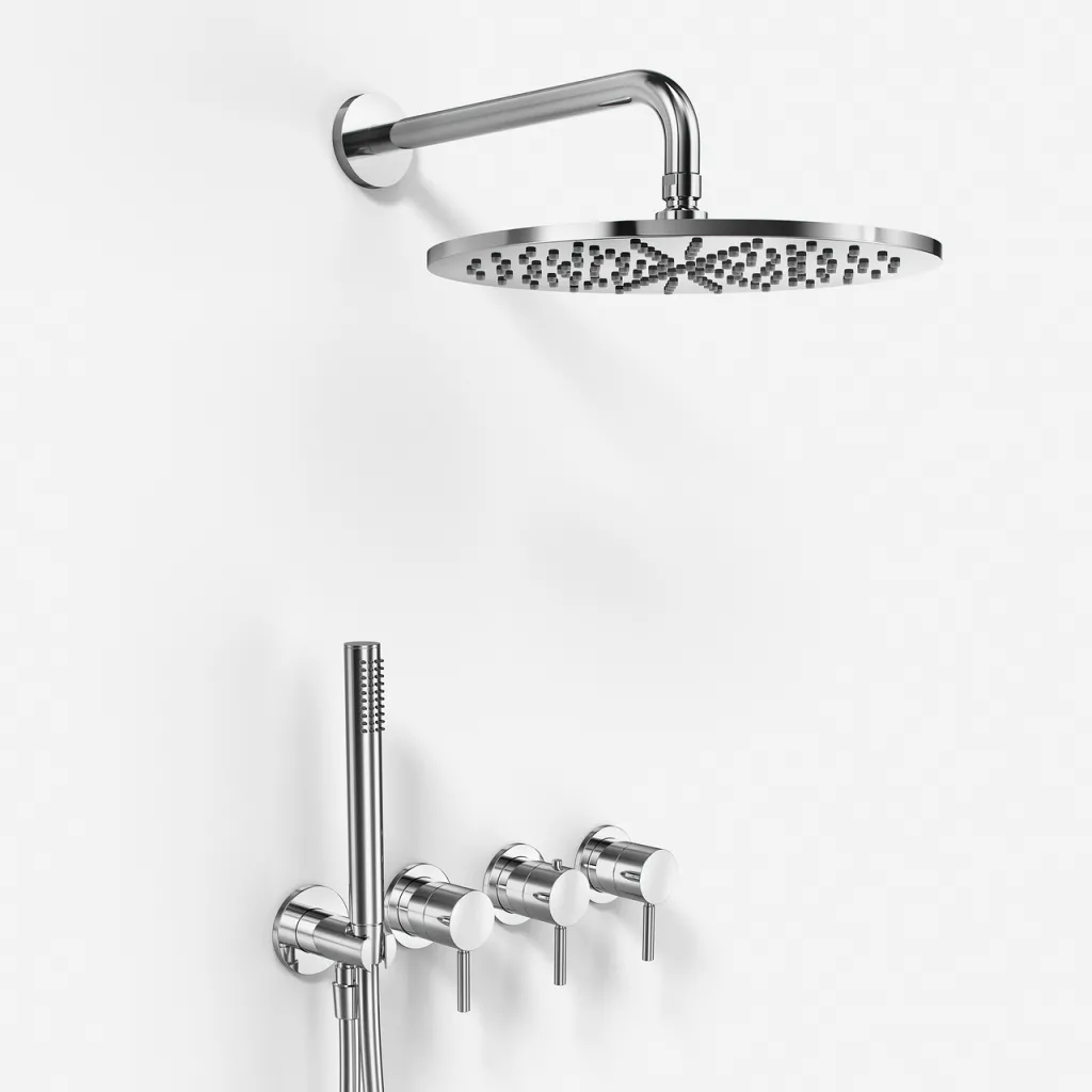 Semplice STB801 S07 - Rain DeLux SmartTerm Ø30 cm EasyClean, Wand, Chrom