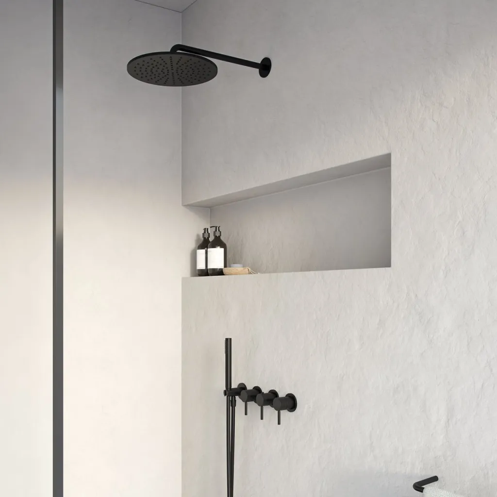 Semplice STB801 S07 - Rain DeLux SmartTerm Ø30 cm EasyClean, Wand, Mattschwarz