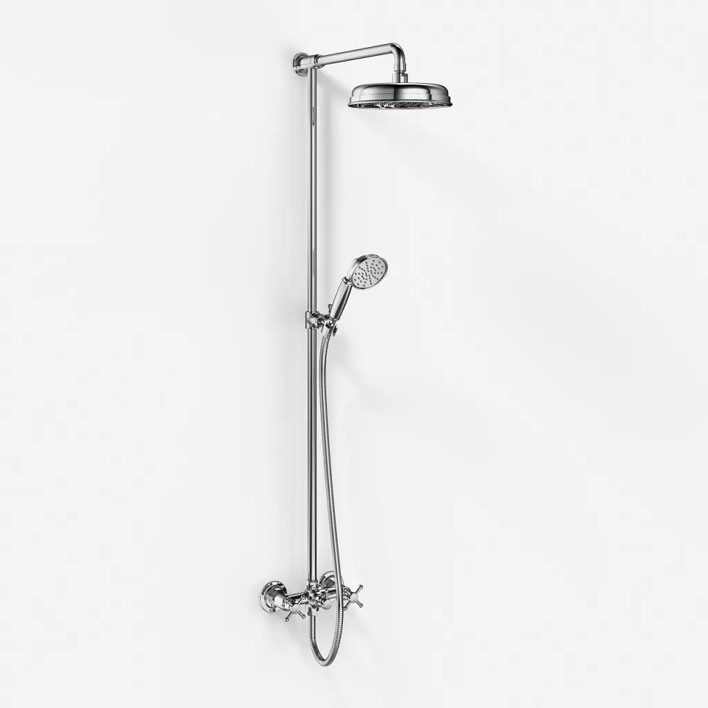 Hassel&Teudt HBR800 S01 - Duschstangenset mit Ø21 cm. Rain DeLuxe mit EasyClean, Chrom