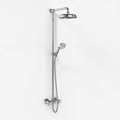 Hassel&Teudt HBR800 S01 - Duschstangenset mit Ø21 cm. Rain DeLuxe mit EasyClean, Chrom
