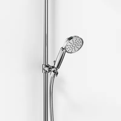 Hassel&Teudt HBR800 S01 - Duschstangenset mit Ø21 cm. Rain DeLuxe mit EasyClean, Chrom