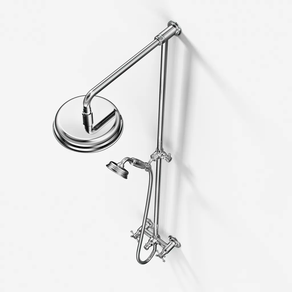 Hassel&Teudt HBR800 S01 - Duschstangenset mit Ø21 cm. Rain DeLuxe mit EasyClean, Chrom
