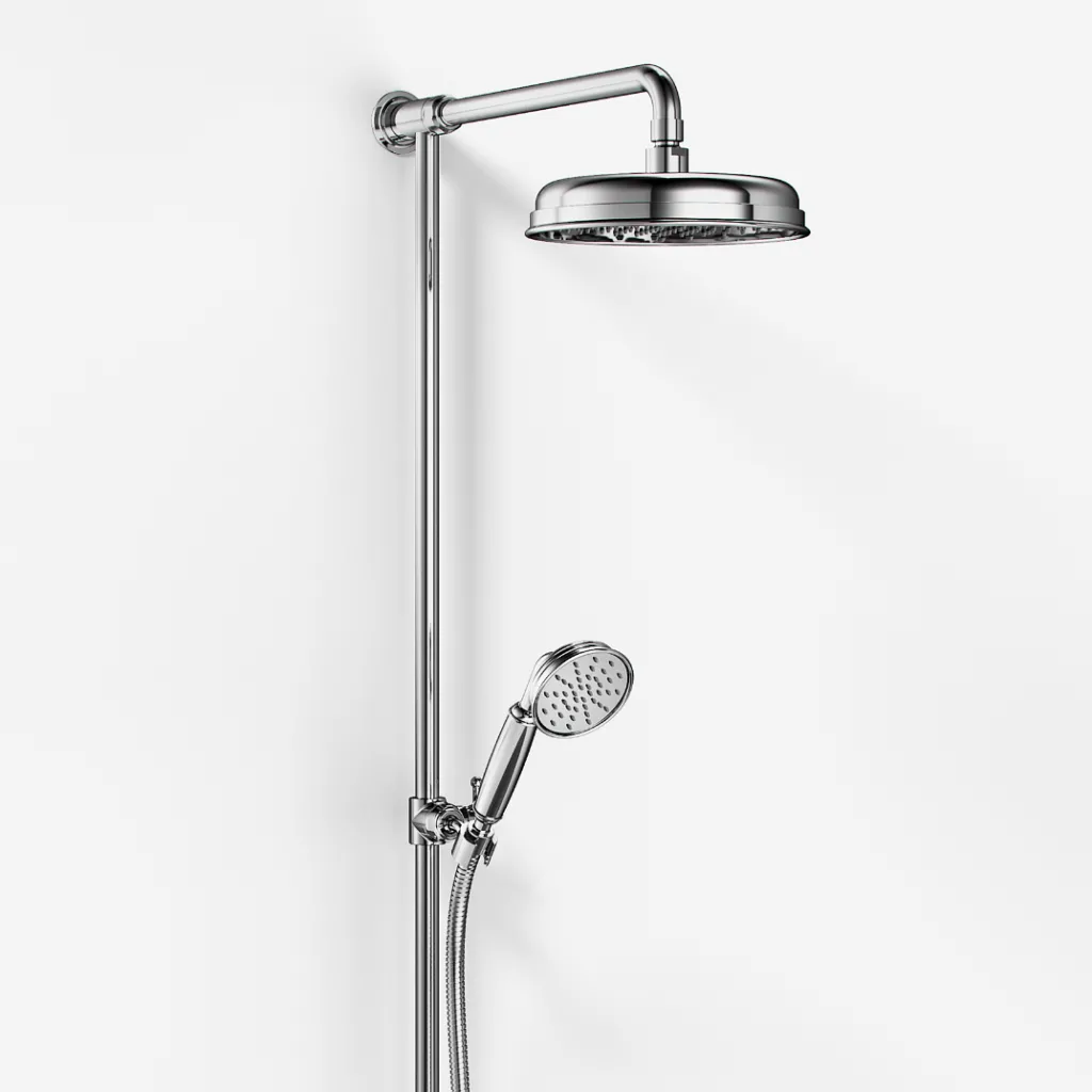 Hassel&Teudt HBR800 S01 - Duschstangenset mit Ø21 cm. Rain DeLuxe mit EasyClean, Chrom