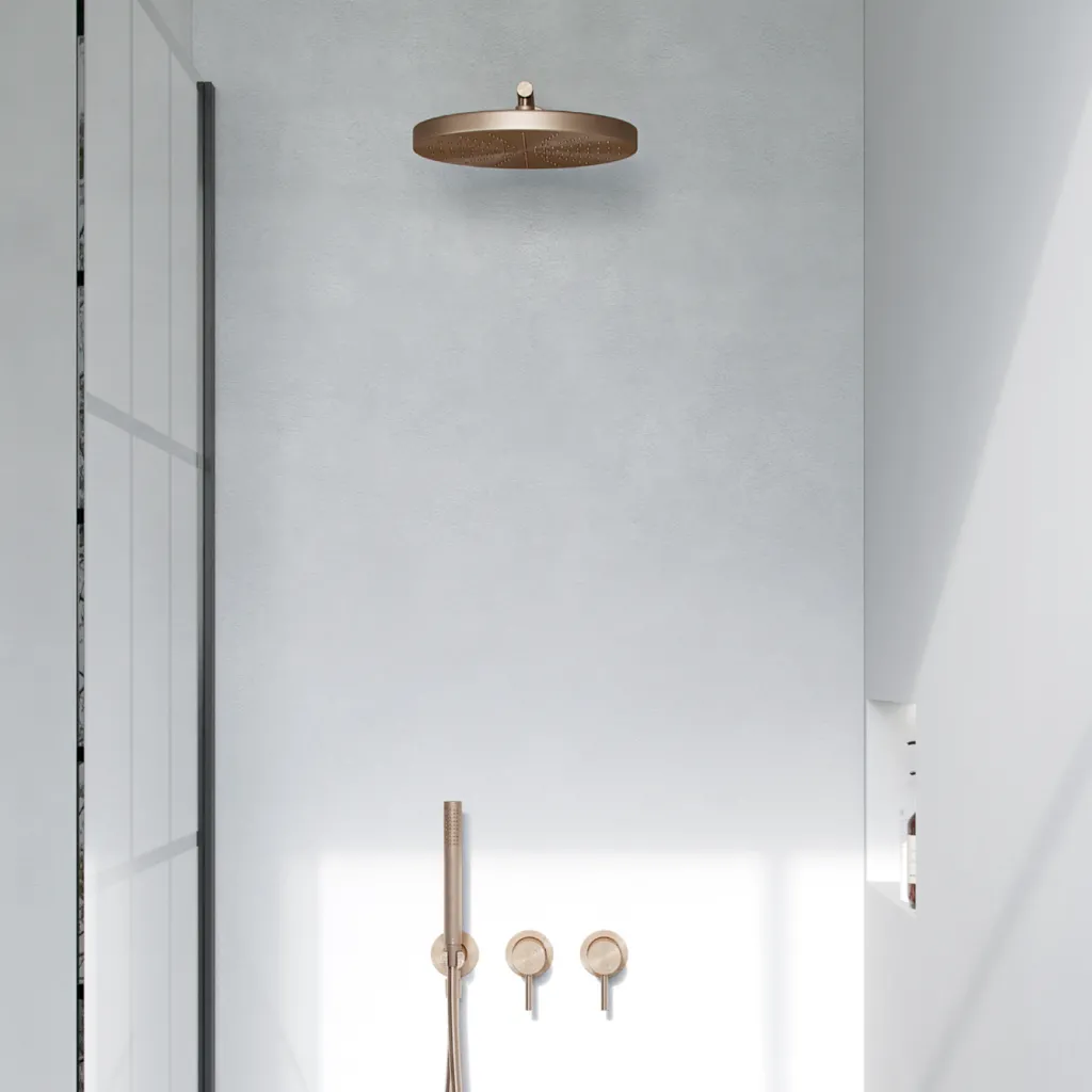 Semplice SBR801 S02 - Duschset, Ø28 cm, Wand, PVD gebürstetes Kupfer