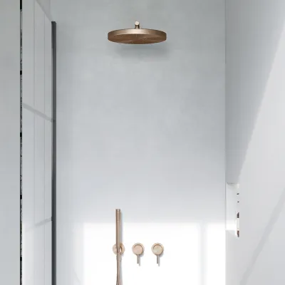 Semplice SBR801 S02 - Duschset, Ø28 cm, Wand, PVD gebürstetes Kupfer