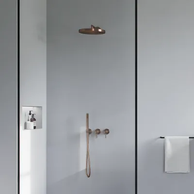 Semplice SBR801 S02 - Duschset, Ø28 cm, Wand, PVD gebürstetes Kupfer