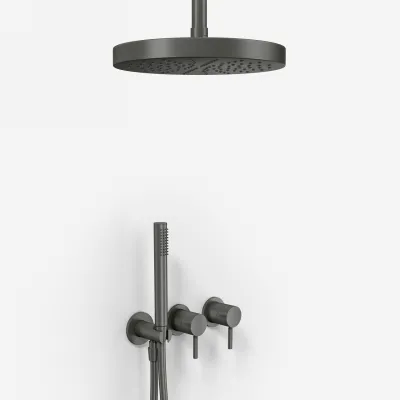 Semplice SBR801 S03 - XL Rain DeLux Ø24 cm, Decke, PVD Matt Gun Metal