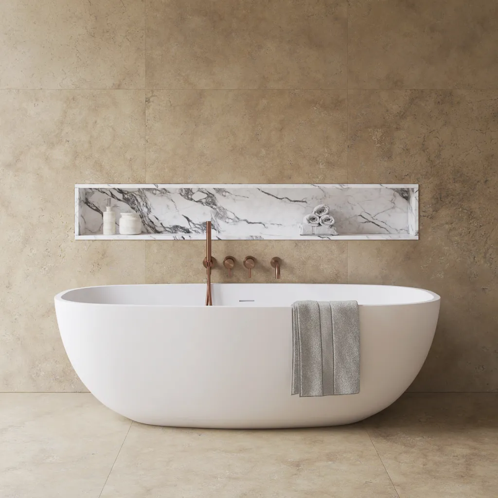 Semplice SBR801 S11 - Badewanne/Dusche, PVD gebürstetes Kupfer