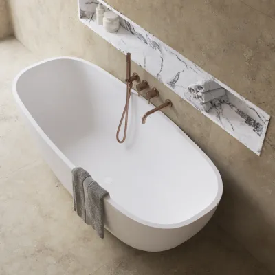 Semplice SBR801 S11 - Badewanne/Dusche, PVD gebürstetes Kupfer