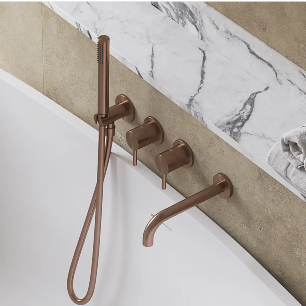Semplice SBR801 S11 - Badewanne/Dusche, PVD gebürstetes Kupfer