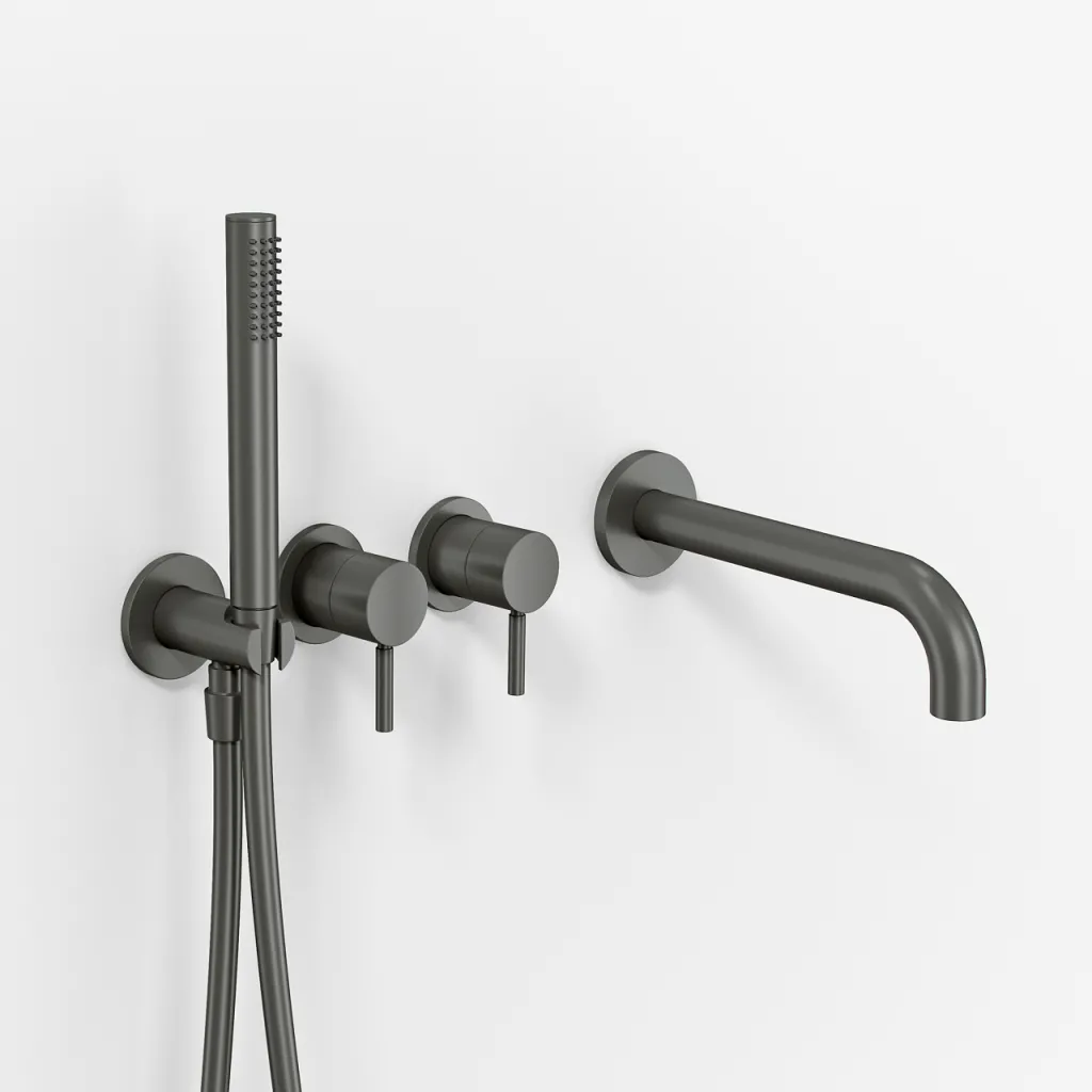 Semplice SBR801 S11 - Badewanne/Dusche, PVD Matt Gun Metal