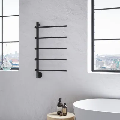 Pulcher® Semplice PS05 -  Elektrischer Handtuchwärmer, 48 x 80 cm, Mattschwarz