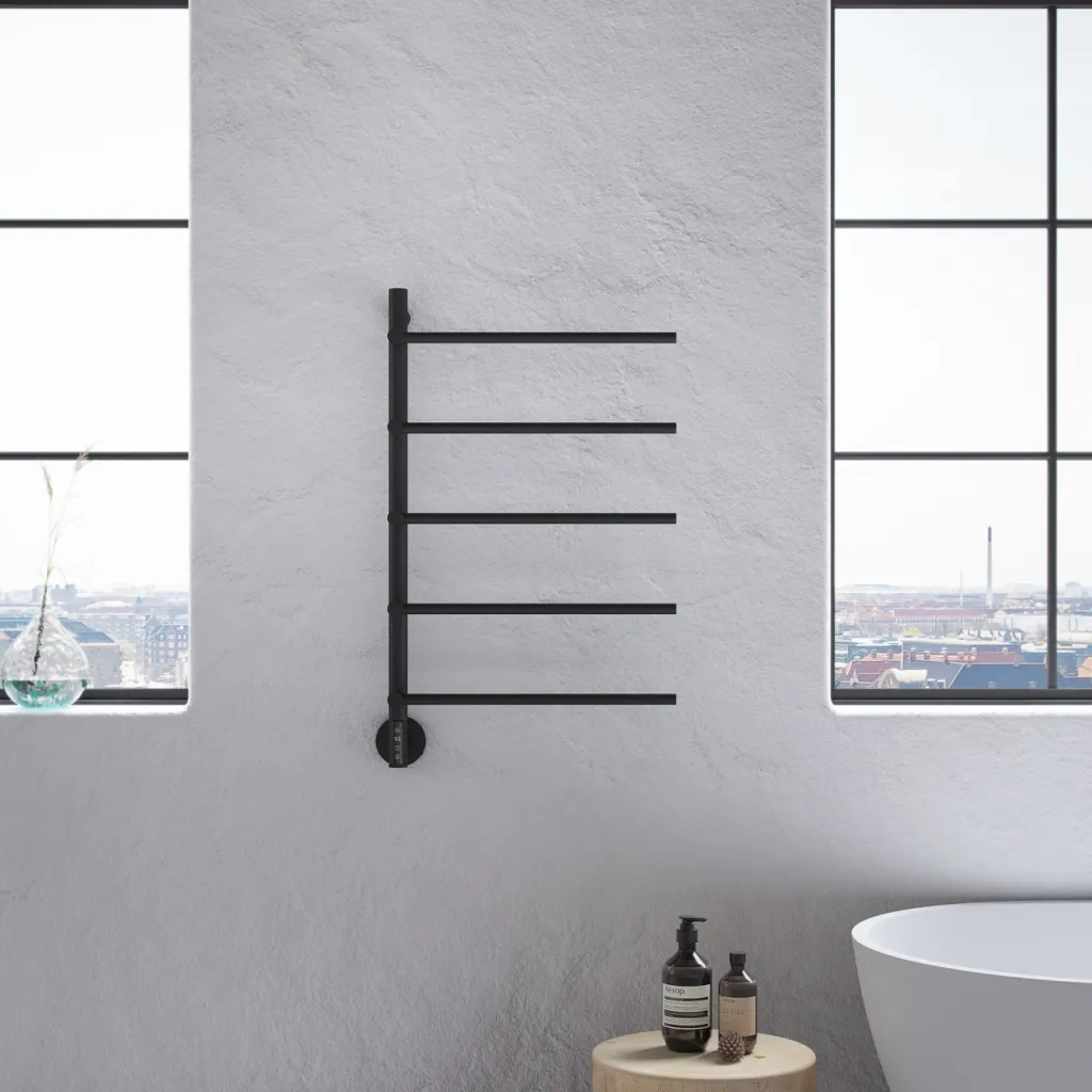 Pulcher® Semplice PS05 -  Elektrischer Handtuchwärmer, 48 x 80 cm, Mattschwarz