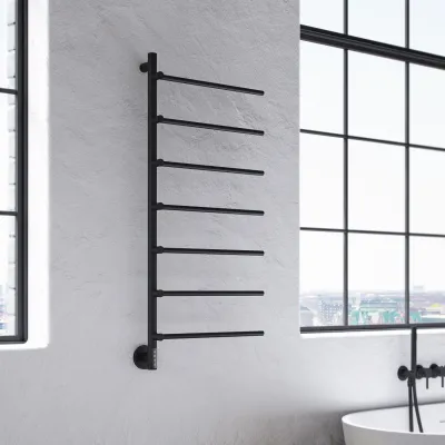 Pulcher® Semplice PS07 -  Elektrischer Handtuchwärmer, 48 x 110 cm, Mattschwarz