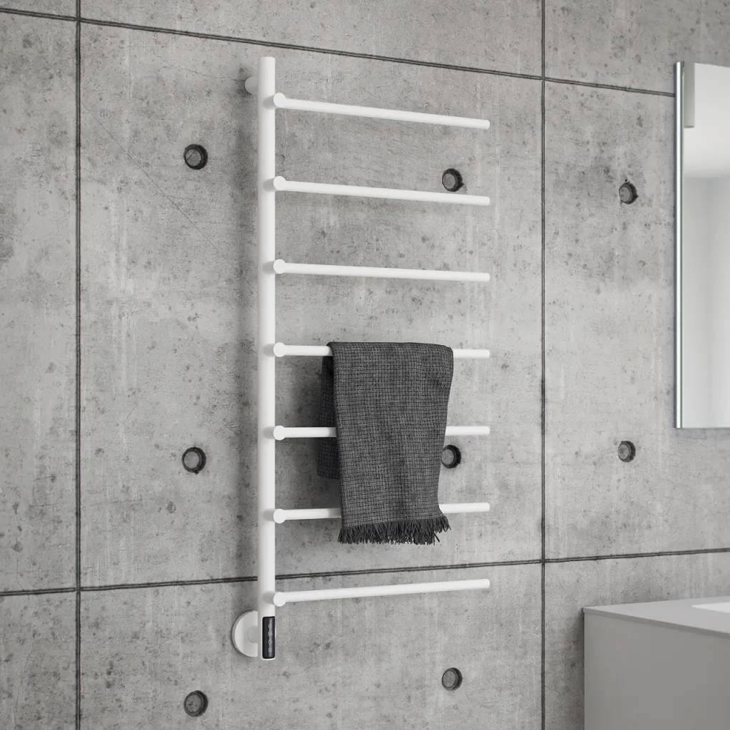 Pulcher® Semplice PS07 - Elektrischer Handtuchwärmer, 48 x 110 cm. Mattweiß