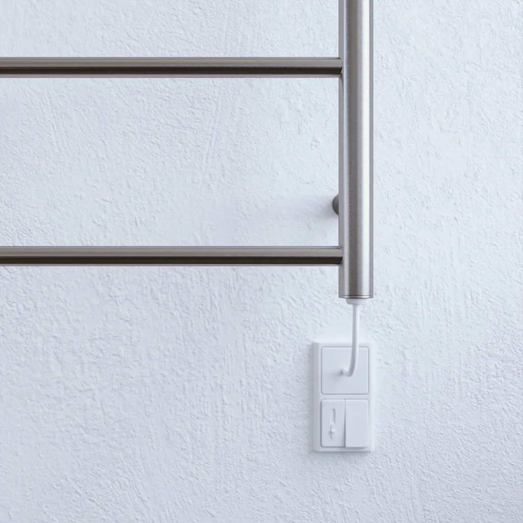 Pulcher Minimalism PM64 - Elektrischer Handtuchwärmer, 50 x 64 cm, gebürsteter Edelstahl