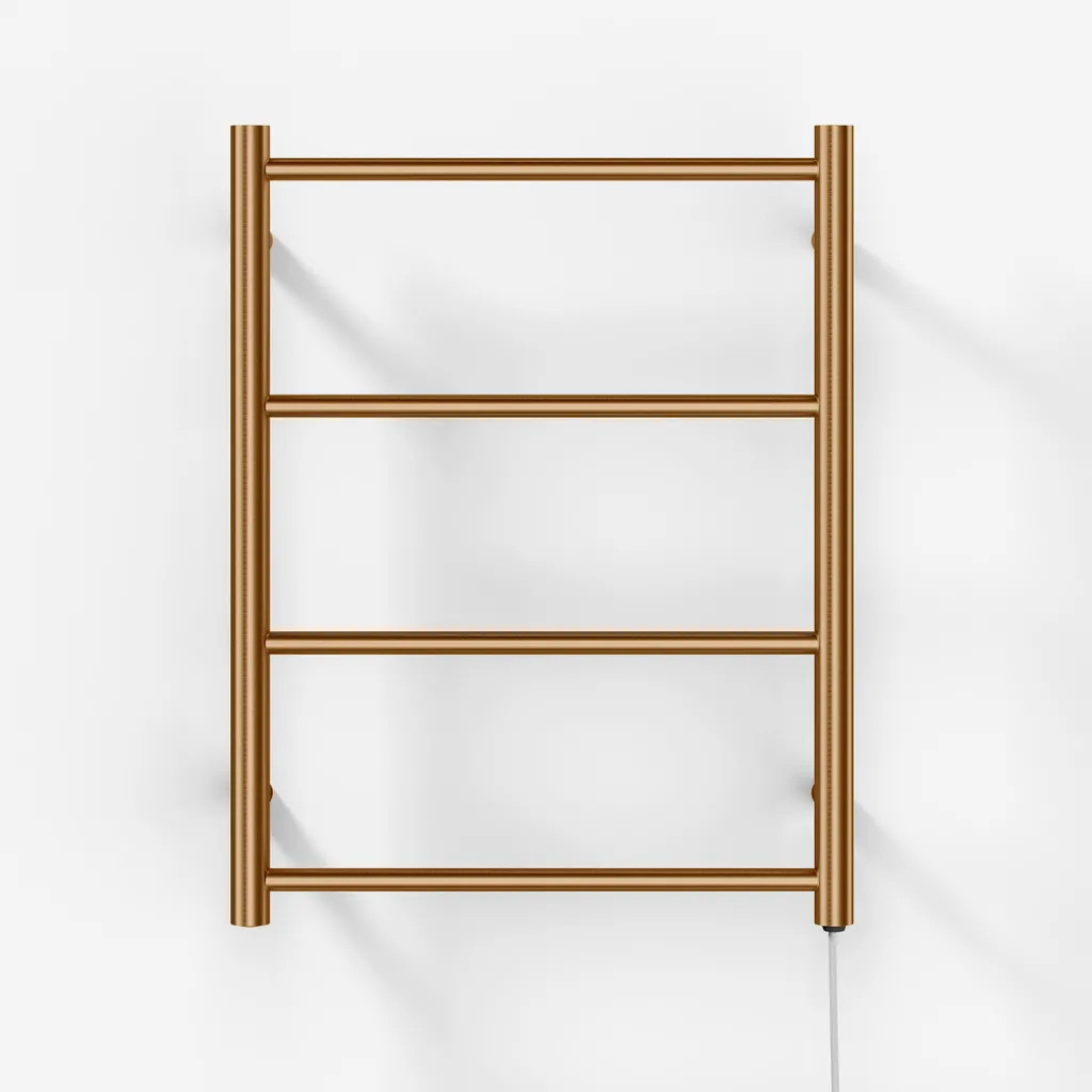 Pulcher Minimalism PM64 - Elektrischer Handtuchwärmer, 50 x 64 cm, PVD gebürstetes Kupfer