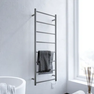 Pulcher Minimalism PM128 - Elektrischer Handtuchwärmer, 50 x 128 cm, gebürsteter Edelstahl