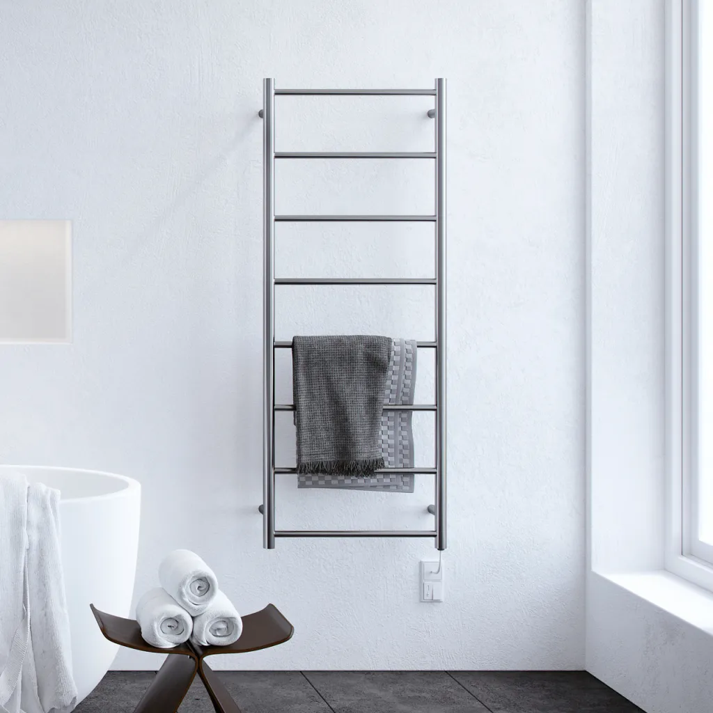 Pulcher Minimalism PM128 - Elektrischer Handtuchwärmer, 50 x 128 cm, gebürsteter Edelstahl