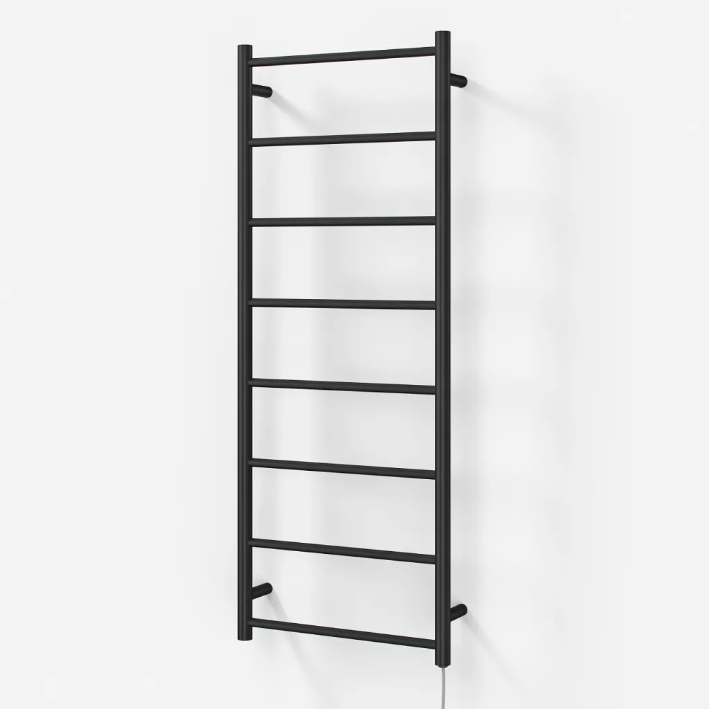 Pulcher Minimalism PM128 - Elektrischer Handtuchwärmer, 50 x 128 cm. Mattschwarz