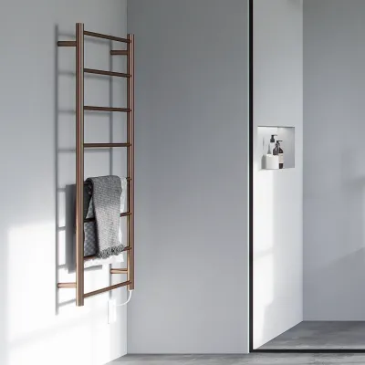 Pulcher Minimalism PM128 - Elektrischer Handtuchwärmer, 50 x 128 cm, PVD gebürstetes Kupfer