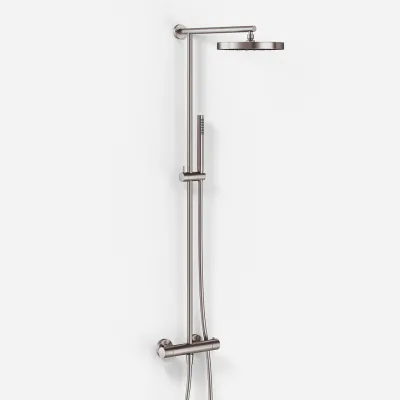 Semplice SRL10 - Thermostatset, XL Rain DeLux Ø24 mit EasyClean, PVD gebürsteter Stahl